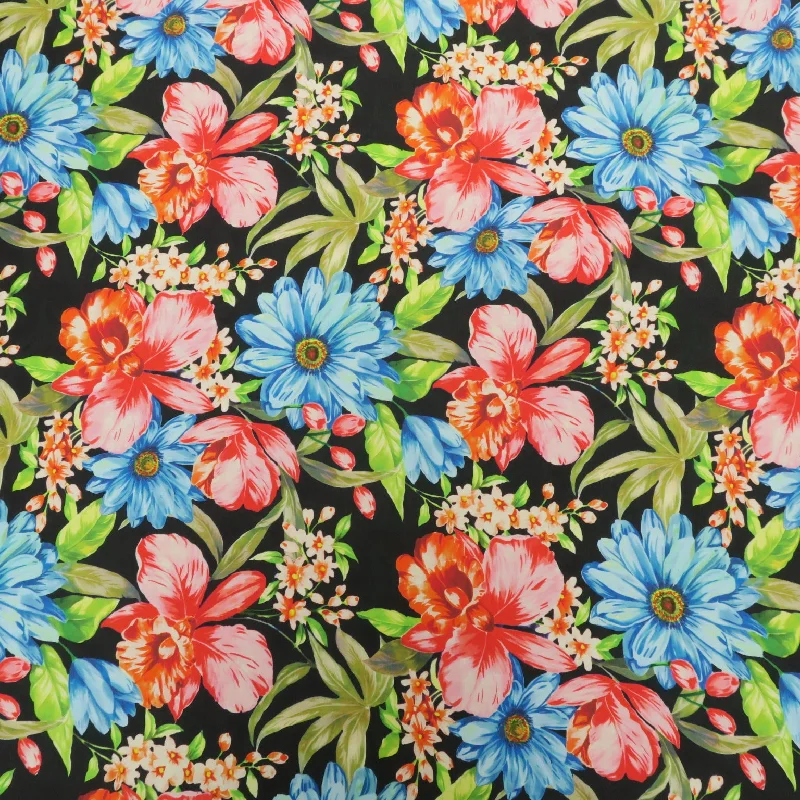 Savings Bonanza Red and Blue Orchid Floral Pattern Printed Cotton Pierre Cardin