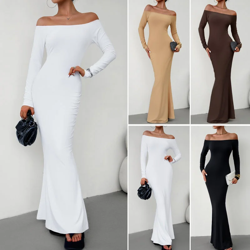 Final Markdown Sensually Elegant Form-Fitting One-Shoulder Dress