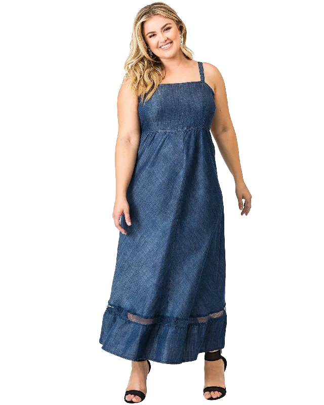 Fantastic Deals Peggy Denim Maxi Dress | DKSTONE