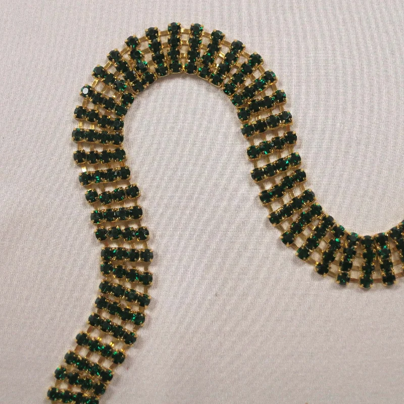 Inventory Reduction Black Stones and Gold Rhinestone Trim 4 Row