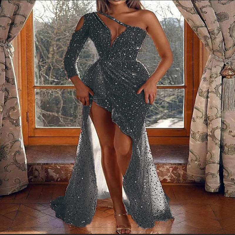 Special Buy Sensual Single-Shoulder Bag Hip Banquet Dress