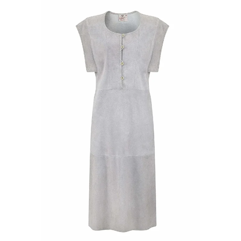 Referral Discount 1970s Gucci Soft Grey Suede Utility Style Dress