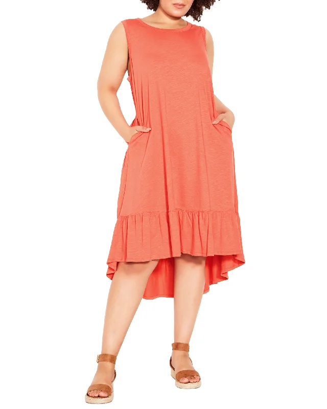 Bargain Blast Evie Ruffle Dress | Coral