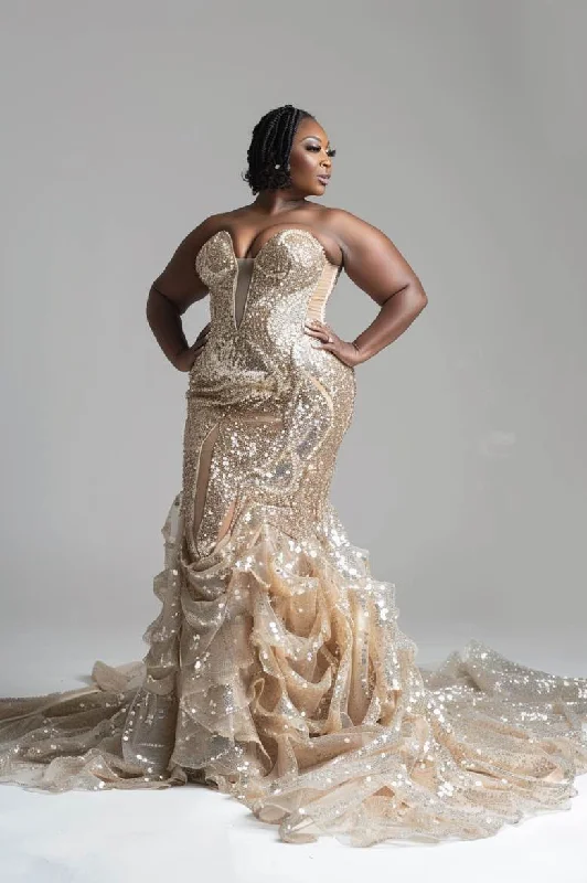 Flash Sale Aiza  Luxurious Princess   off Shoulder  White  Mermaid Gown  Wedding Dress