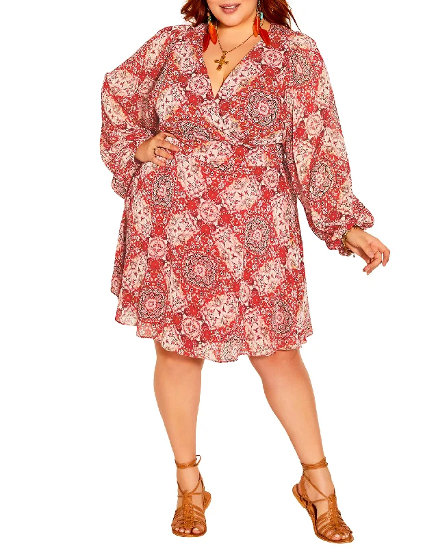 Super Sale Goldie Folklore Dress | Red / Ivory
