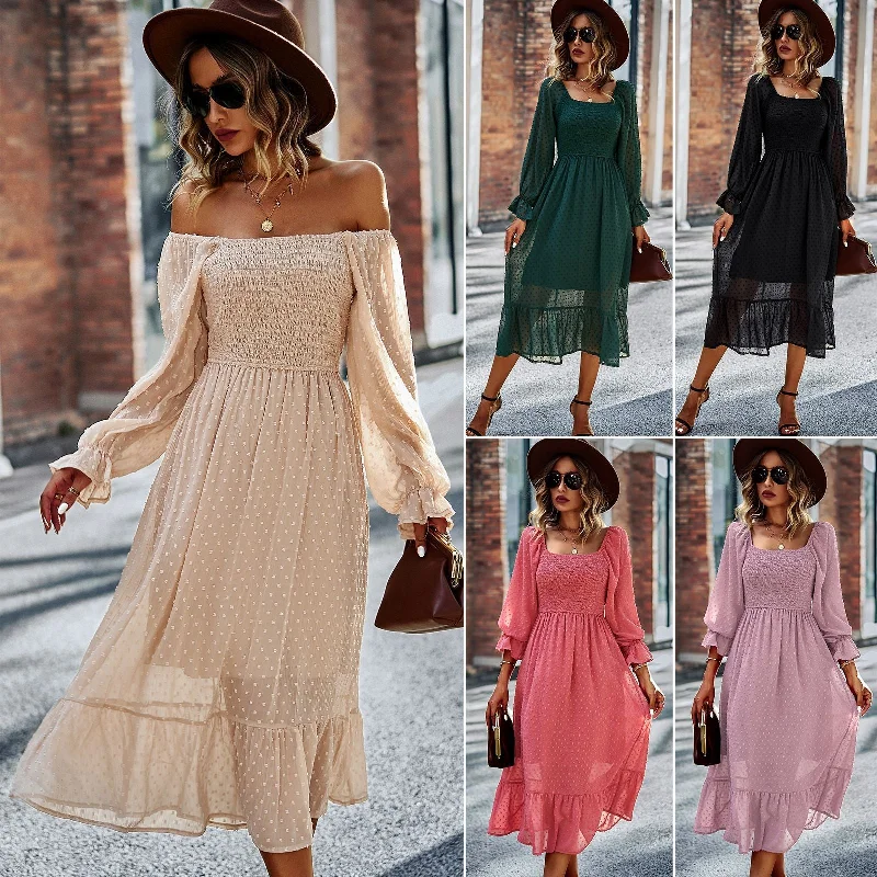 Value Deals Chic Personality New Casual One-shoulder Dress