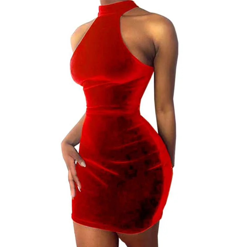 Best Deals Golden Velvet Elastic Sexy Buttock Wrap Dress