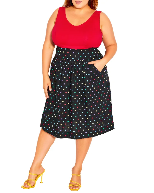 Super Deal Gaia Rainbow Love Dress | Red / Black