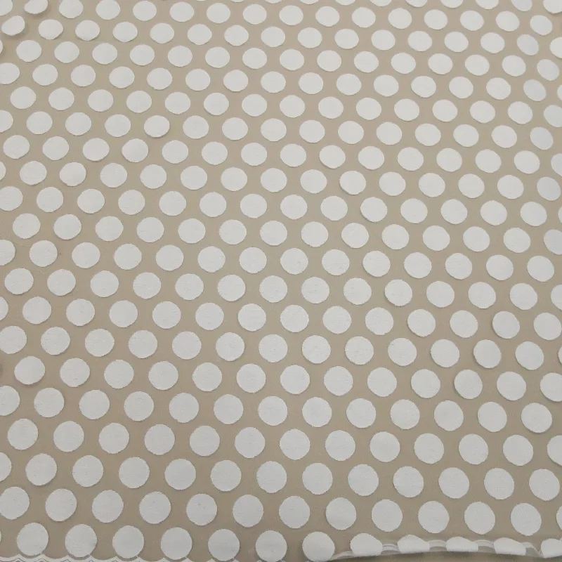 Time-Limited Offer Off White Circles Embroidered Tulle Fabric
