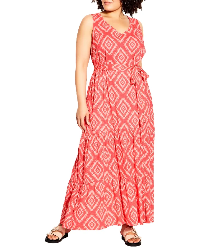Limited Availability Annie Maxi Dress | Coral / White