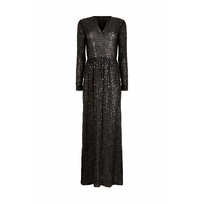 Limited Edition 1970s Morty Sussman For Mollie Parnis Boutique Black Sequinned Dress