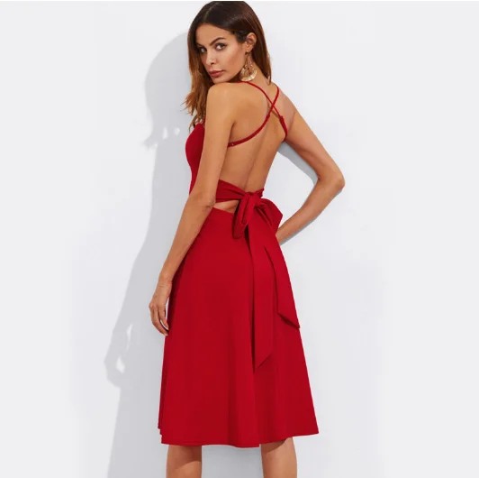 Mega Sale Crisscross Strap Sleeveless Party Dress