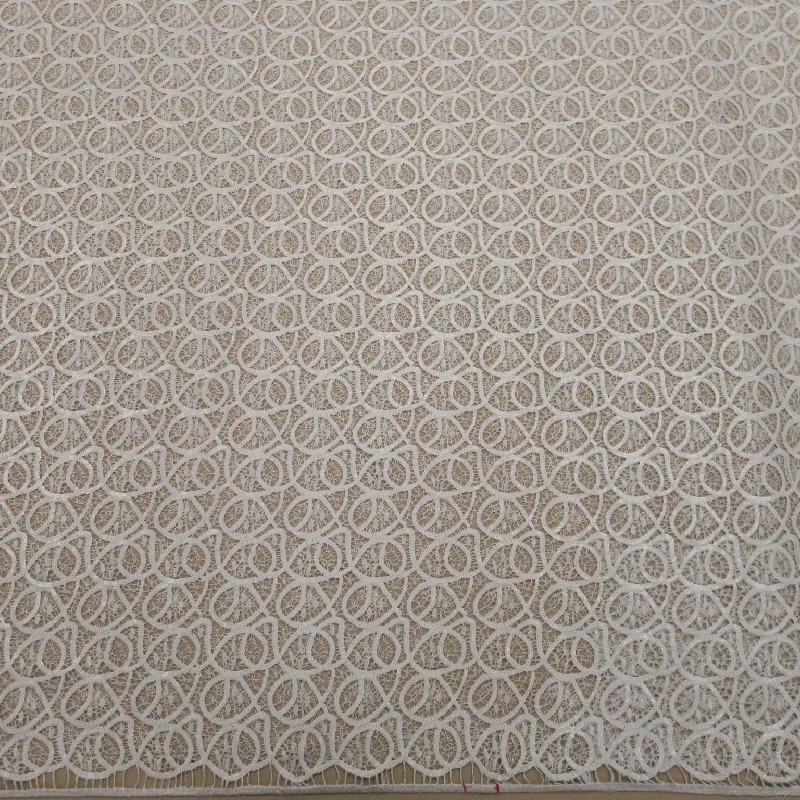 Great Bargains White Sequins Abstract Embroidered Guipure Lace Fabric