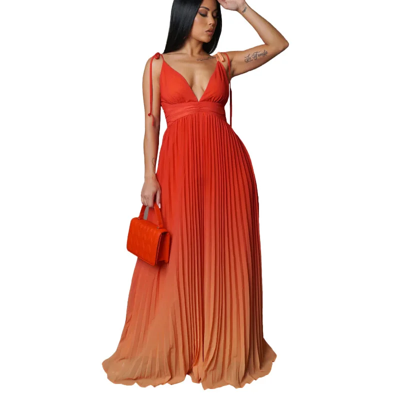 Discount Extravaganza Sensually Strapped Ombre Maxi Dress
