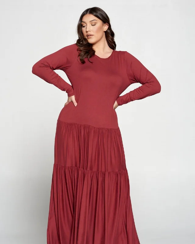 Deal of the Day Alice Tiered Maxi Dress | Marsala