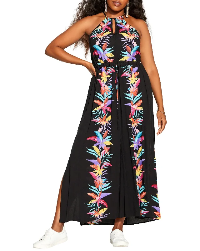 New Markdowns Noella Botancial Nights Maxi Dress | Black / Pink