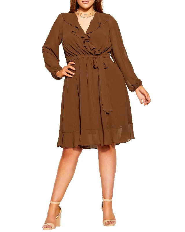 Price Drop Alert Leela Ruffle Dress | Brown