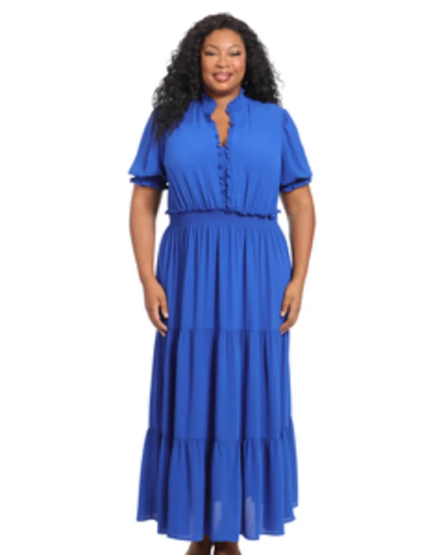The Best Prices Maria Puff Sleeve Tiered Maxi Dress | Azure
