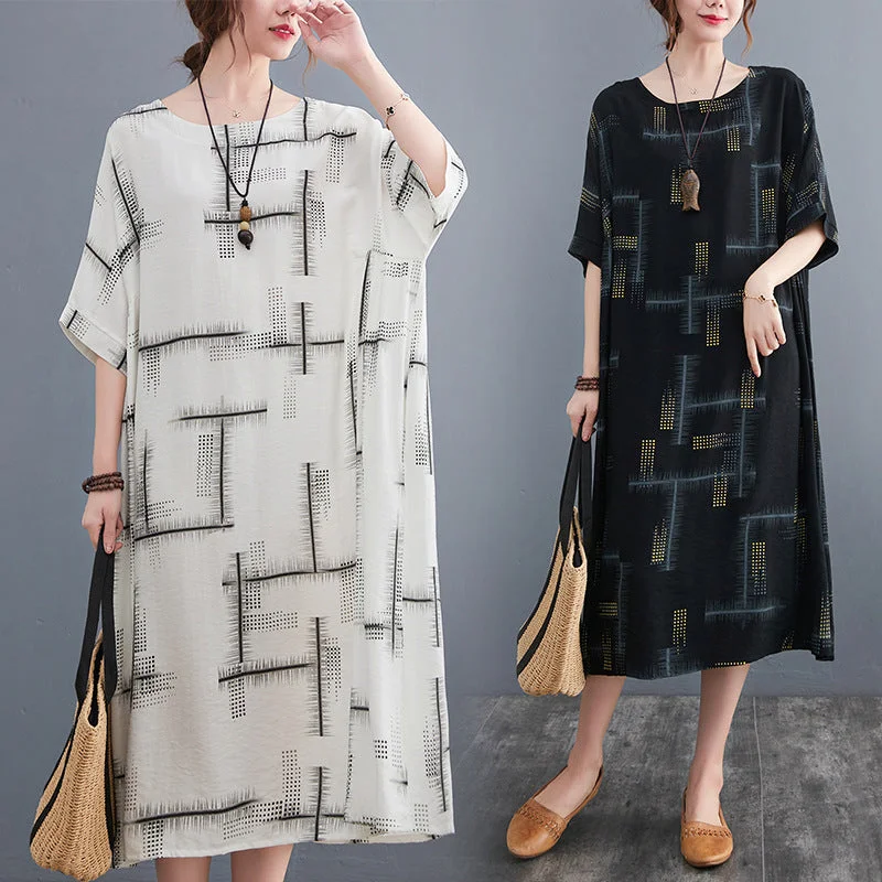 Price Drop Double Pockets Summer Korean Style Artistic Floral Dress