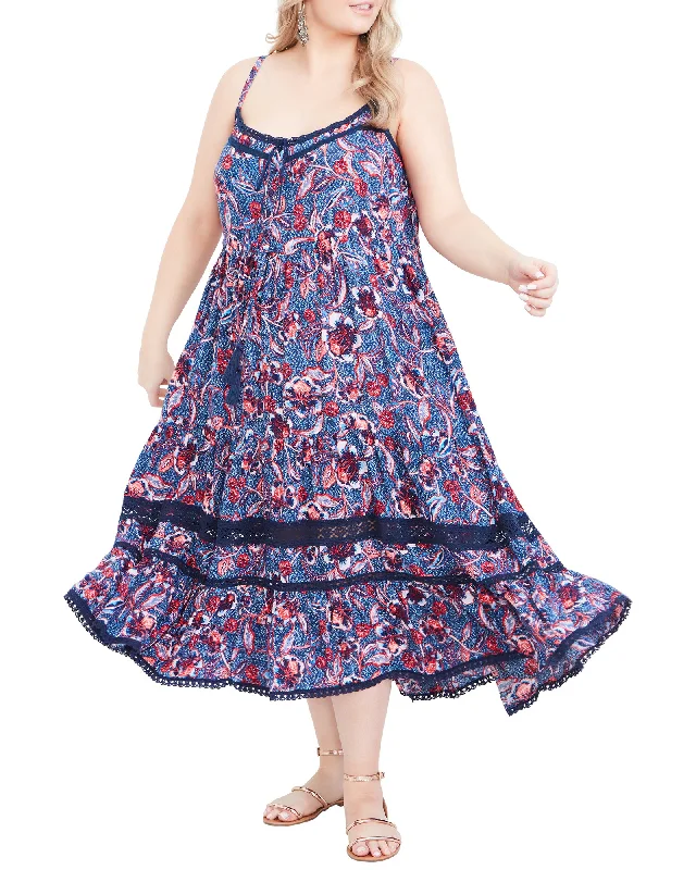 Don't Miss Lacey Hi-Lo Maxi Dress | Navy / Red