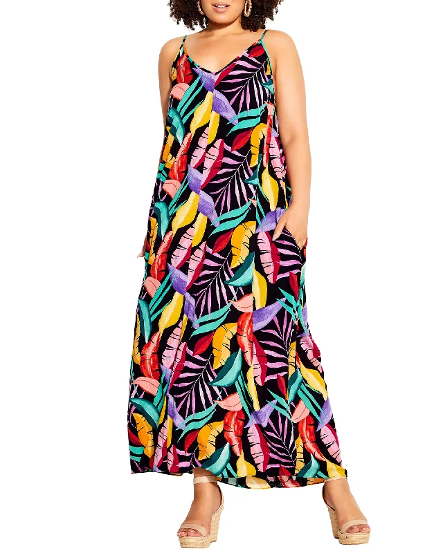 Unmissable Offer Zelda Magic Palm Maxi Dress | Black / Lilac