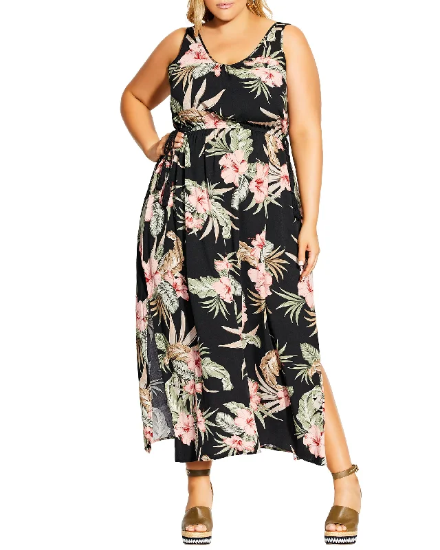 Online Only Malani Scoopneck Maxi Dress | Black / Pink