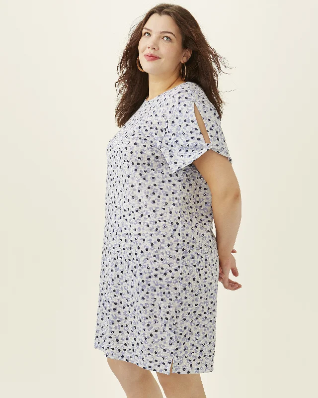 Daily Deals Chelsey Printed T-Shirt Dress | Light Blue / White