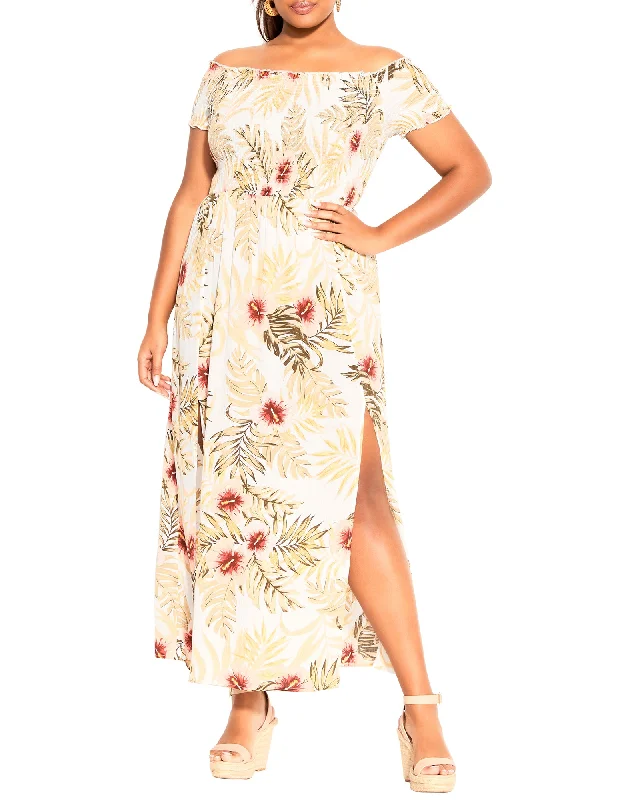 Exclusive Preview Laysan Smocked Maxi Dress | White / Ivory