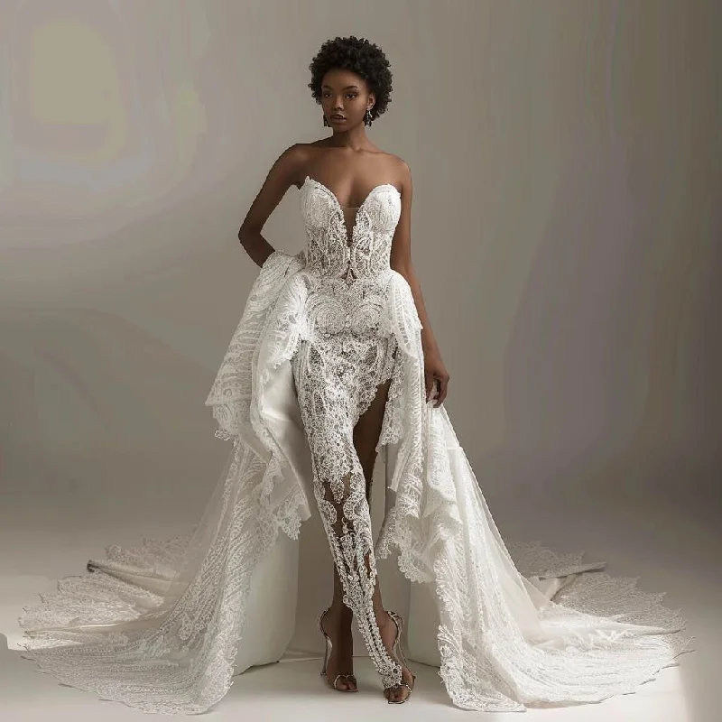Last Chance Addison  Luxury   off Shoulder  White  Mermaid Gown  Wedding Dress