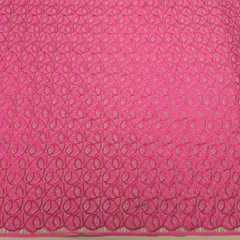 Lowest Prices Magenta Sequins Abstract Embroidered Guipure Lace Fabric