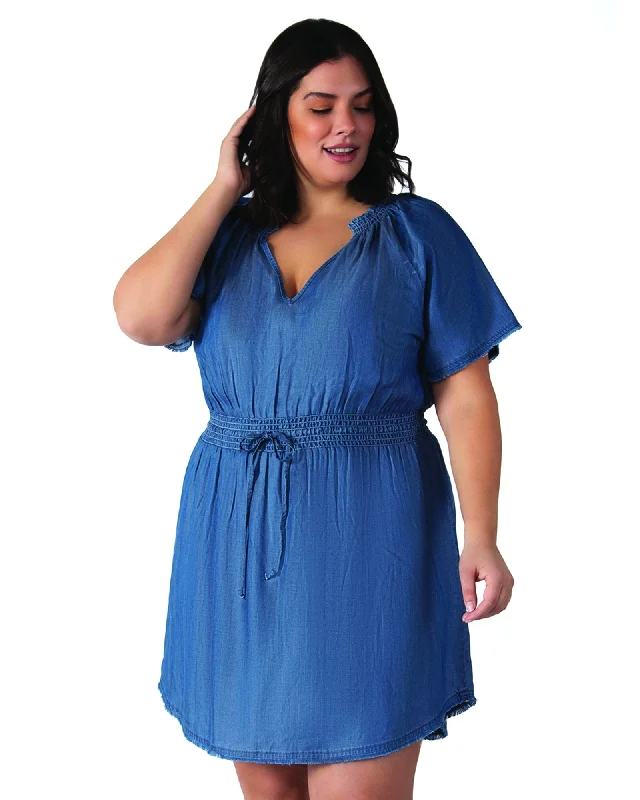 Seasonal Clearance Ember Frayed Hem Dress | Medium Wash