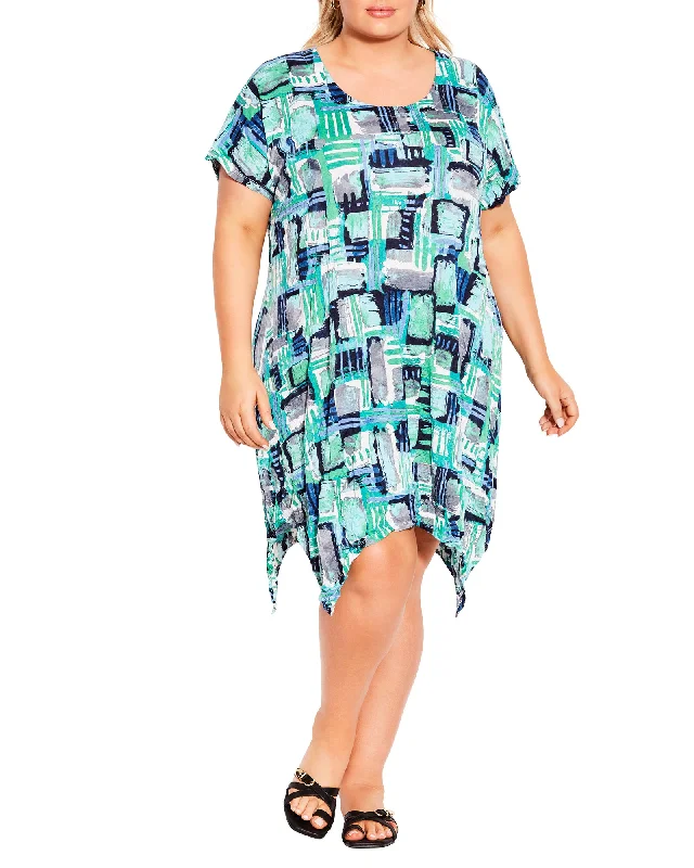 Exclusive Savings Clarissa Crush Dress | Aqua / Navy
