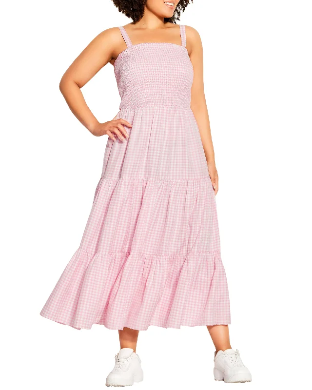 Markdown Madness Sydney Gingham Maxi Dress | Pink / White
