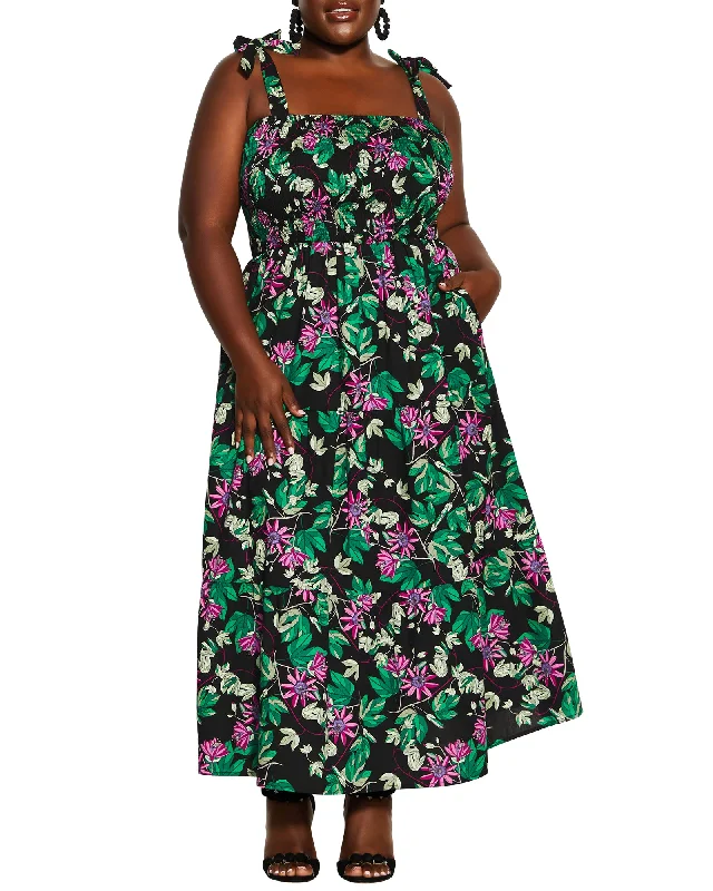 Today's Special Tatum Passion Burst Maxi Dress | Black / Kelly Green