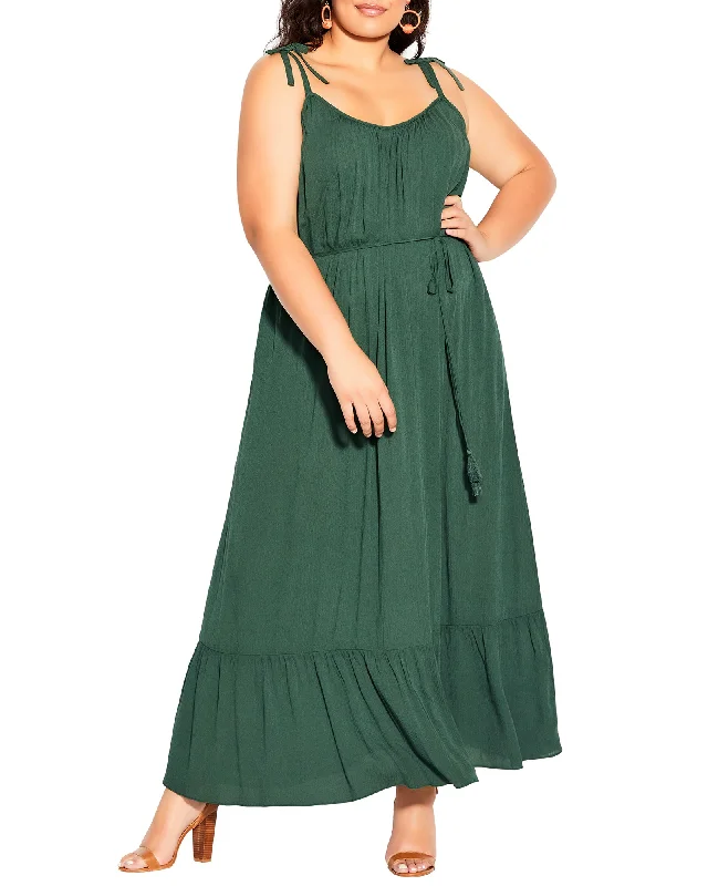 Today’s Deal Natalia Tropical Escape Maxi Dress | Forest Green