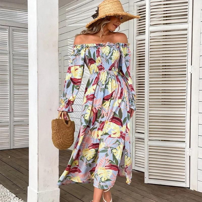 Value Deals Sensual One-shoulder Printed Dress