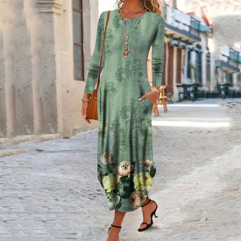 Special Buy Relaxed Fit Floral Print Vacation Midi Dress