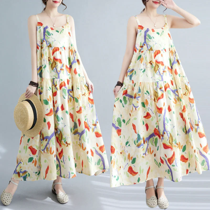 Amazing Deals New Style Light Weight Cotton and Bamboo Fresh and Lazy Printed Brief Dress