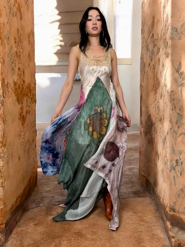 Buy Now Nikki, reworked vntage hand painted scarf dress