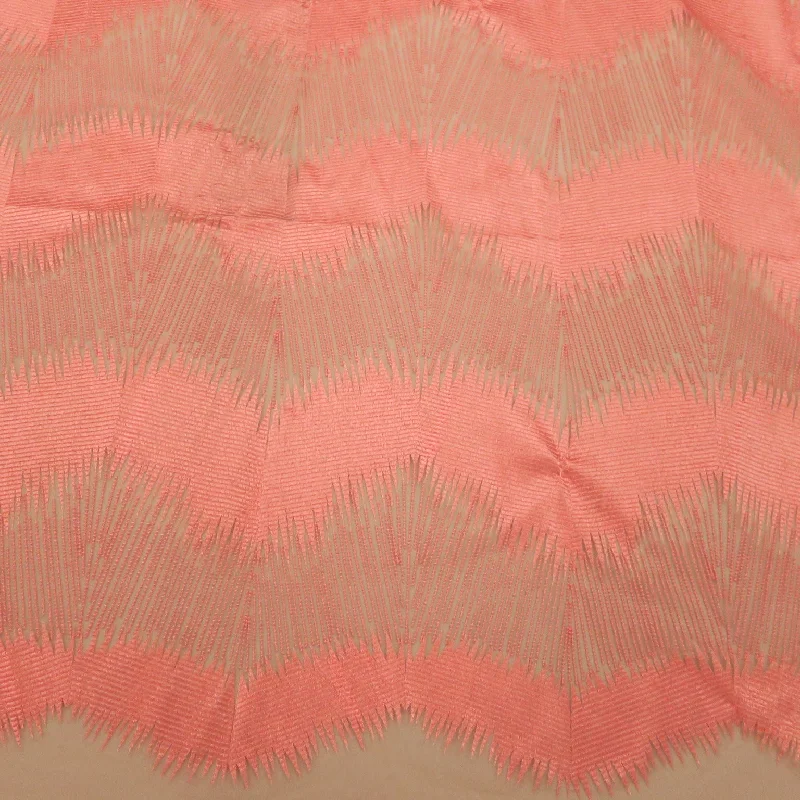 Closeout Coral Embroidery Abstract Tulle Fabric