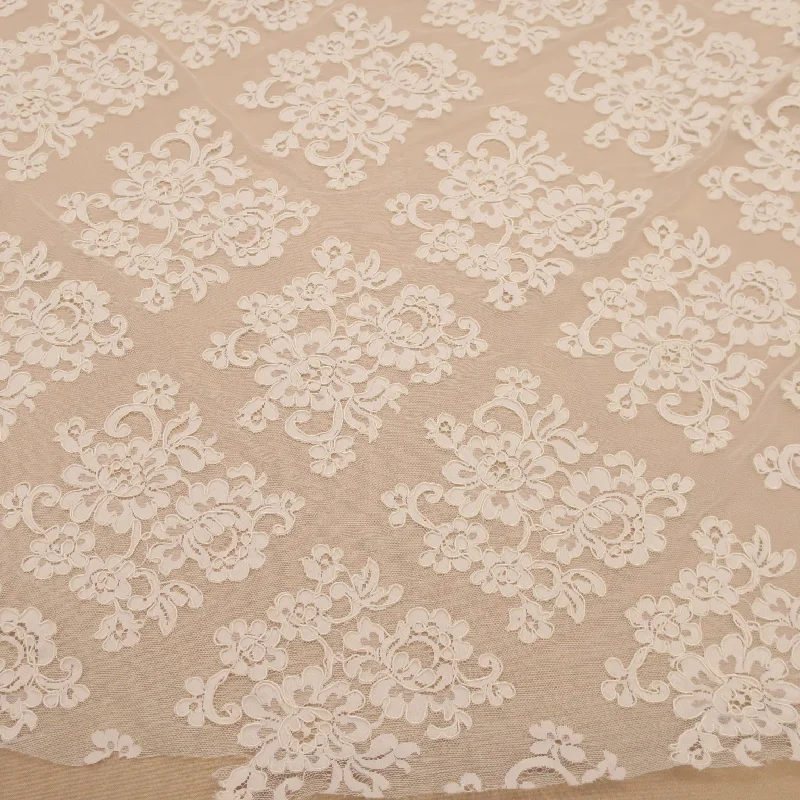 Early Access Ivory Floral Embroidered Tulle Lace