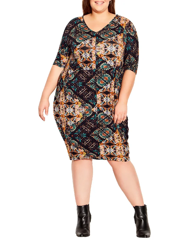 Price Buster Jodie Crushed Dress | Black / Orange