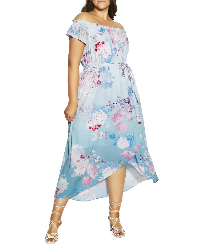 Low Prices Camellia Floral Maxi Dress | Light Blue / Pink