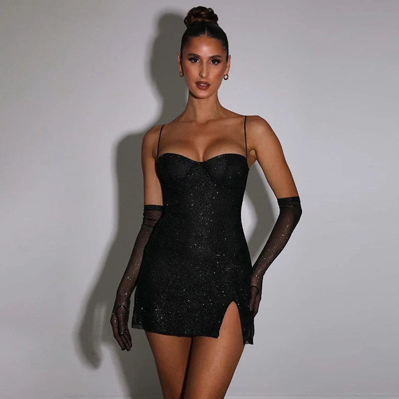 Mega Sale Radiant Glamour Slit Halter Bodycon Dress