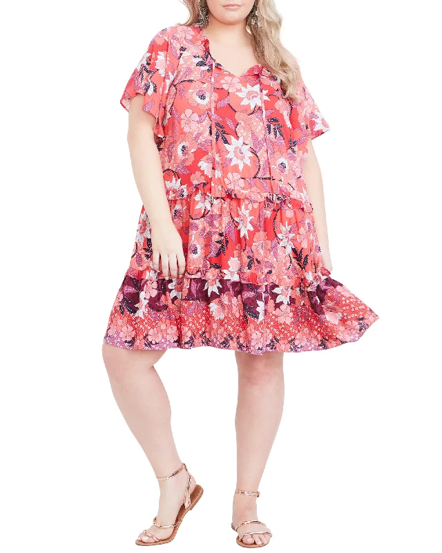 Midnight Sale Delilah Retro Frill Dress | Red / White