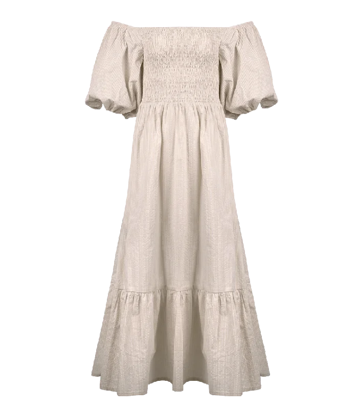 Clearance Sale Ophelia Smocked Maxi Puff Sleeve Dress