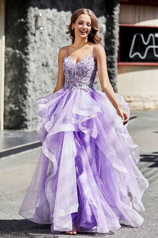Special Offer Ruffle Ruched Long Tulle Dress