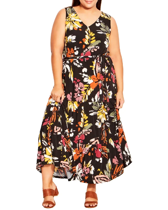 Price Rollback Leona Tiered Maxi Dress | Black