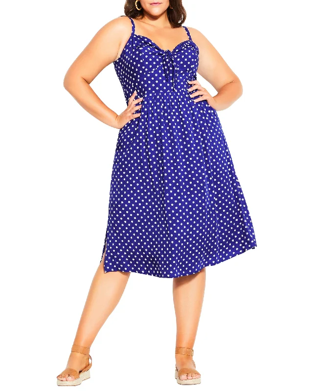 Doorbuster Deal Parker Retro Polka Dot Dress | Royal Blue / White