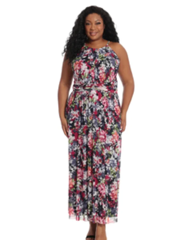 Instant Discount Ally Keyhole Halter Maxi Dress | Navy/Pink